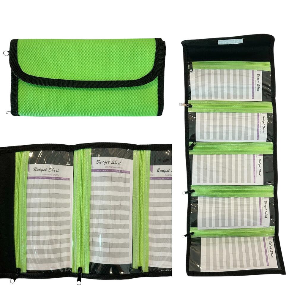 Money Wallet Cash Organizer, Savings Wallet Envelopes, Green Money Organizer